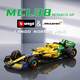Bburago 1:43 2024 F1 Mclaren MCL38 Monaco Car Diecast Model Norris Piastri