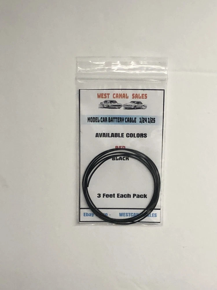 Model Car Battery Cable 1/24 1/25 Black Battery Cable 3 Feet Long 1:24 1:25