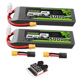 3S LiPo Battery 11.1V 5000mAh 120C with XT60 & TRA Plug - Match RC Car Truck Battery