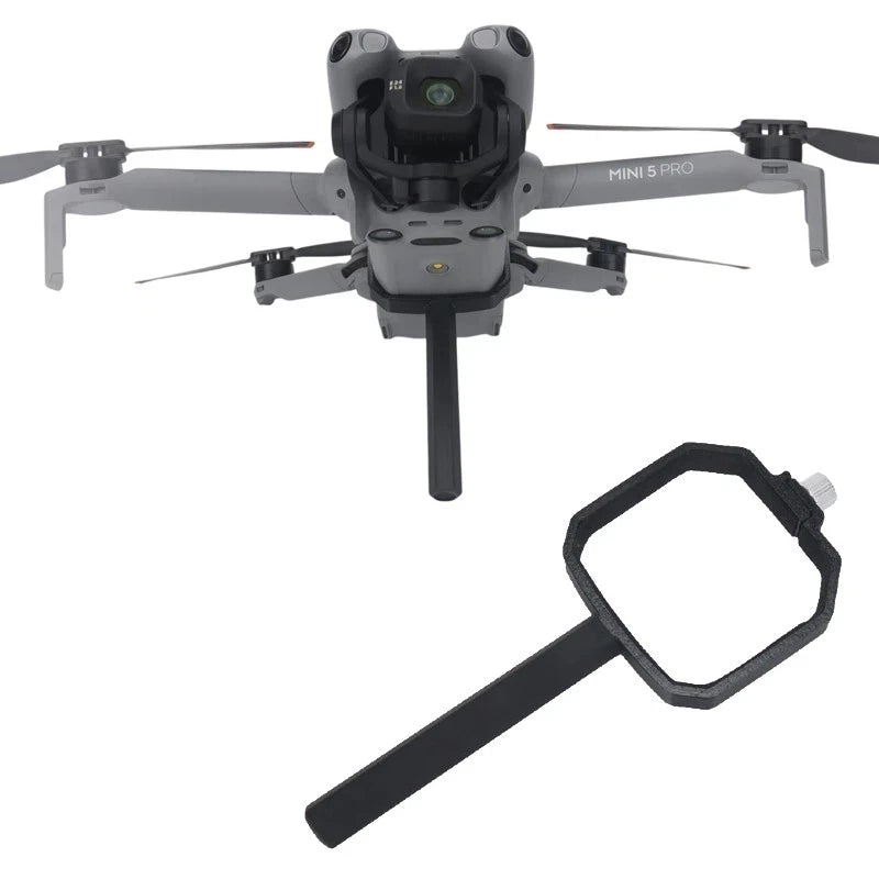 Handheld drone camera mount holder with hex adapter handle, black