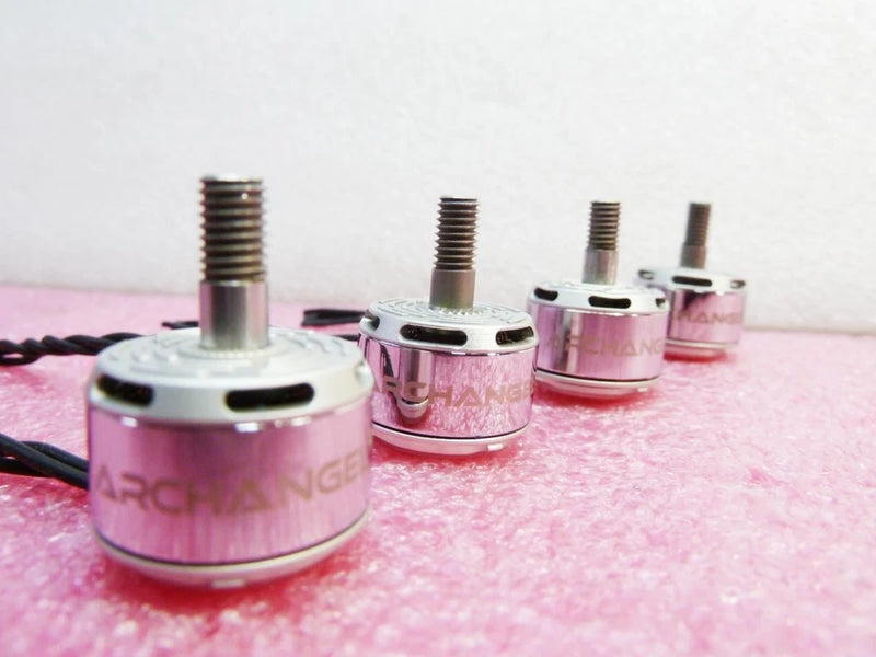 FPV brushless drone motor set: pink anodized 4 motors with copper pins