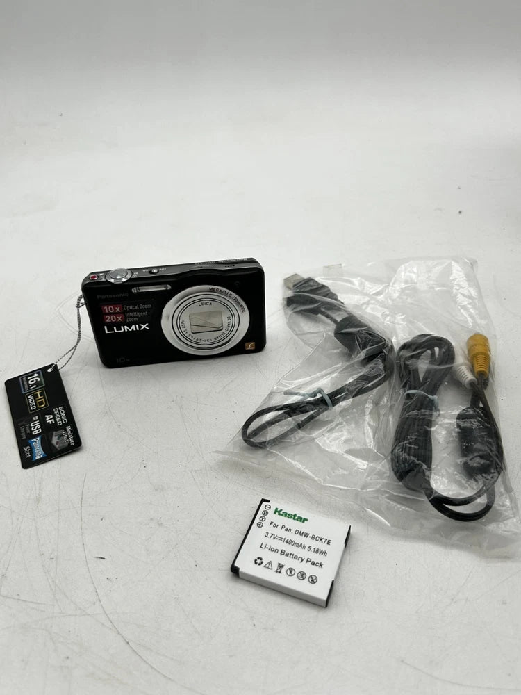 Panasonic Lumix DMC-SZ1 Black Digital Camera Tested & Working