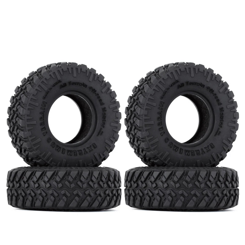 1.0" Soft Rubber Mud Terrain Wheel Tire for 1/18 1/24 RC Crawler Car Axial SCX24
