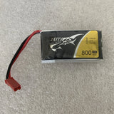 Tattu 800mAh 1S LiPo battery pack with JST plug and red lead wire