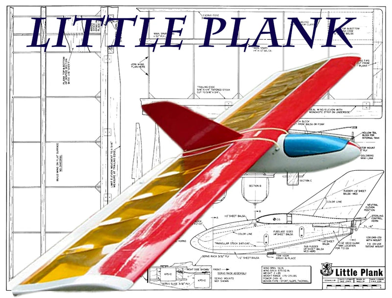 RC sailplane airplane model with red, white, and yellow wing and fuselage