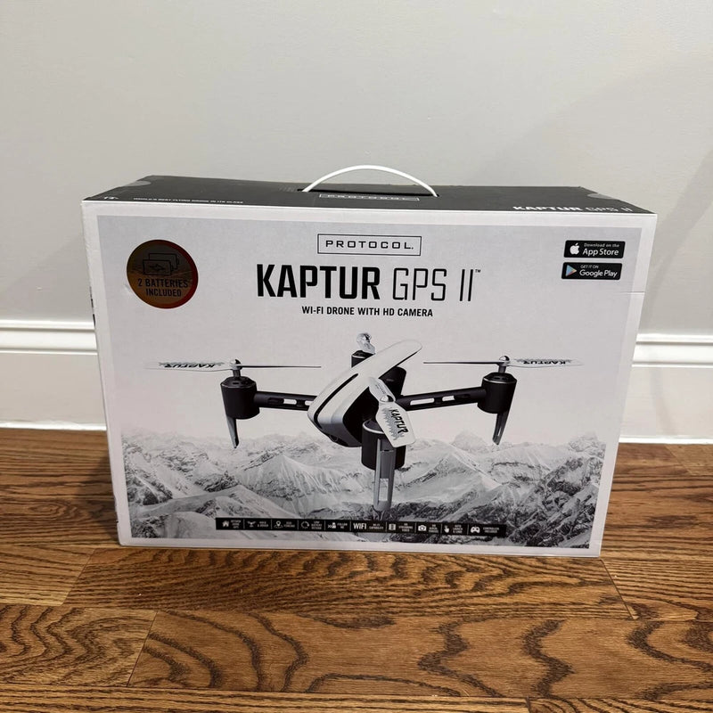 Protocol Kaptur GPS II Wi-Fi drone retail box with HD camera graphics