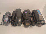 Lot of 8 Old Camcorders:  JVC, RCA, Sharp, Minolta w/Extras L@@K