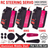 60KG/80KG/150KG High Torque Digital Servo for 1/5 1/6 RC Car Truck Baja Steering