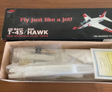 RC T-45 Hawk scale airplane model parts in open original box with instruction sheet