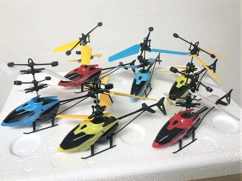 Children remote control RC helicopter drone toy set with colorful rotorcraft