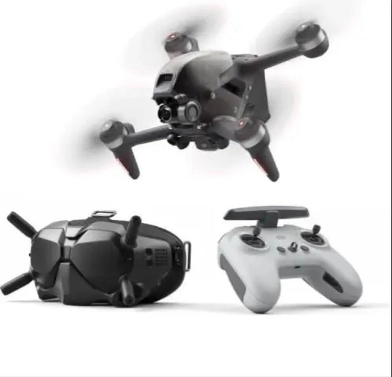 DJI FPV quadcopter drone with remote controller, gray and white