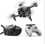DJI FPV quadcopter drone with remote controller, gray and white