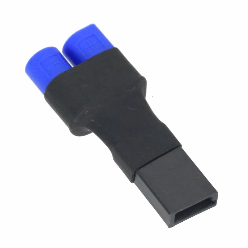 RC Lipo adapter, male to Futaba JR style connector, blue/black, no wires