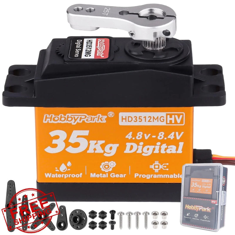 HobbyPark 35KG RC Servo Motor, Waterproof Metal Gear for RC Cars Trucks