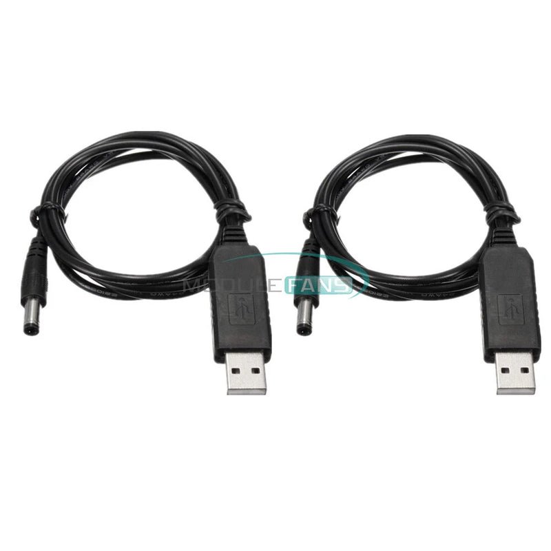 2PCS USB DC 5V to 9V Step-up Module Converter 2.1x5.5mm Male Connector Cable