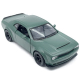 1:42 Challenger SRT Demon Model Car Alloy Diecast Toy Cars Metal Vehicle Green