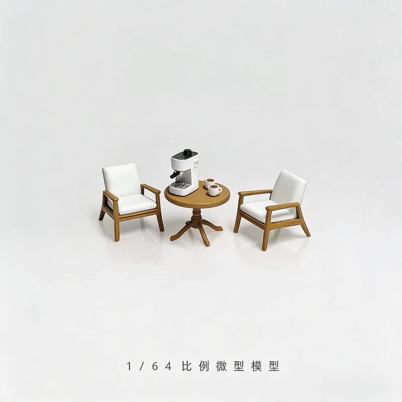 Diorama 1:64 Coffee Machine Furniture Model Set Garage Scene Model Accessories