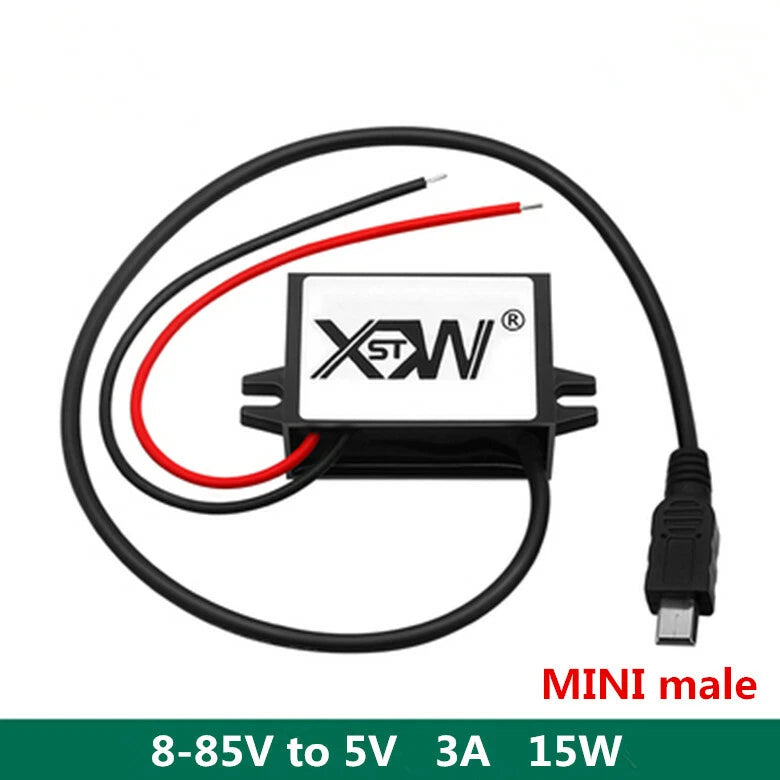 8-85V to 5V 3A 15W converter 12V~72V to 5V car phone MINI male charger
