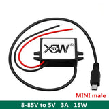 8-85V to 5V 3A 15W converter 12V~72V to 5V car phone MINI male charger