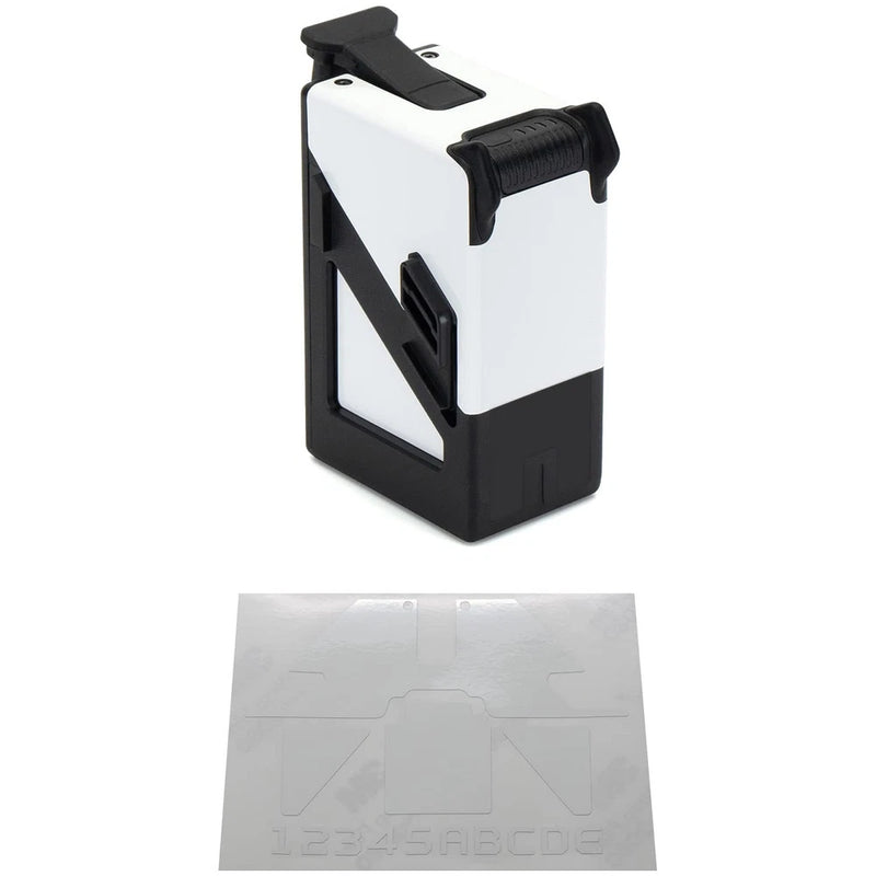 White racing FPV drone battery skin sticker sheet with cutout lines