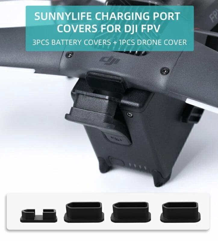 3Pcs Silicone Dust Plug Set Protection Cover Charge Port Fit For DJI FPV Drone