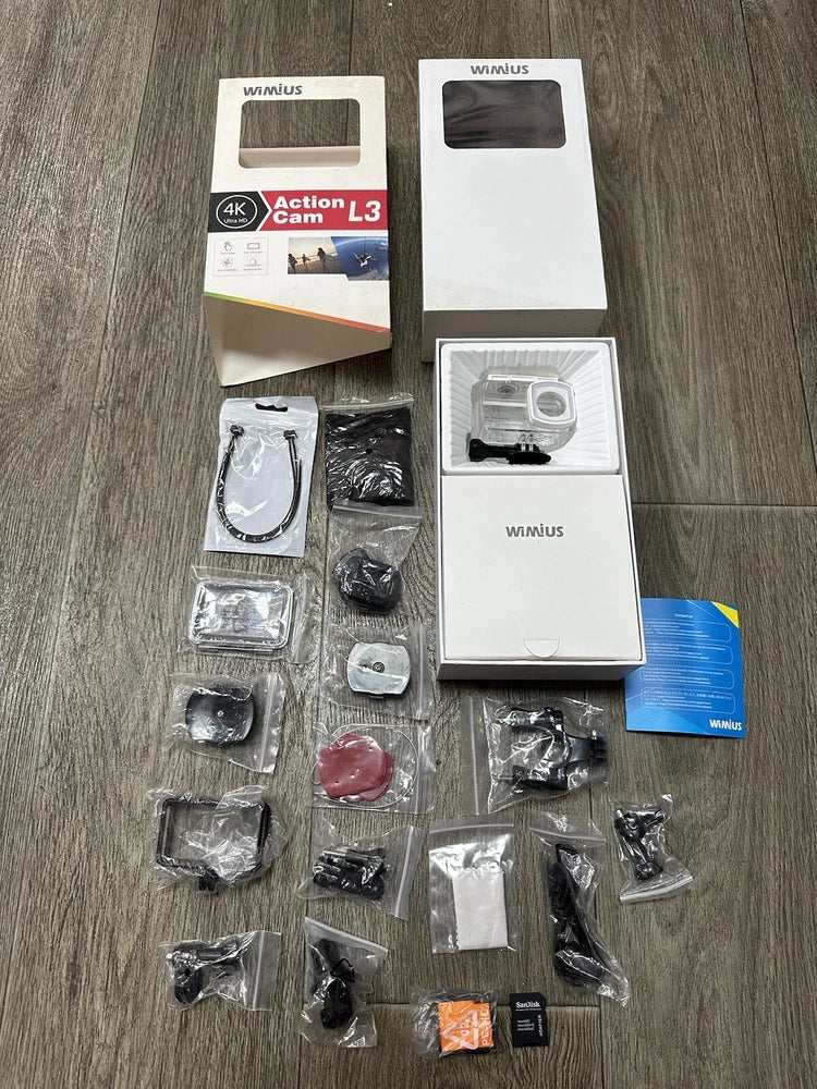 Wimius Action Cam L3 *No Camera* All Accessories Complete As Seen