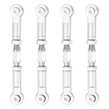 Set of 4 silver aluminum RC steering linkage rods with ball joint ends