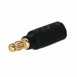 Black 6mm to 3.5mm banana plug DC motor connector with gold terminals