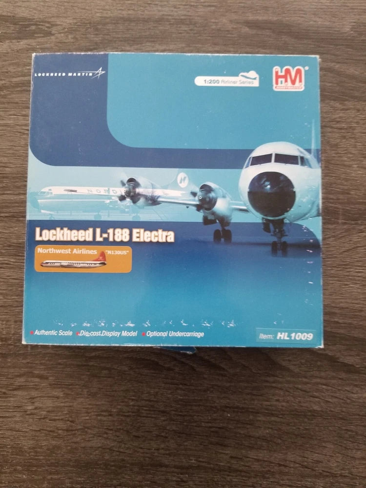 Lockheed L-188 Electra model airplane in retail box, Northwest Airlines theme
