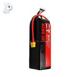 LiPo model aircraft battery pack, black and red, XT60 connector and balance wires