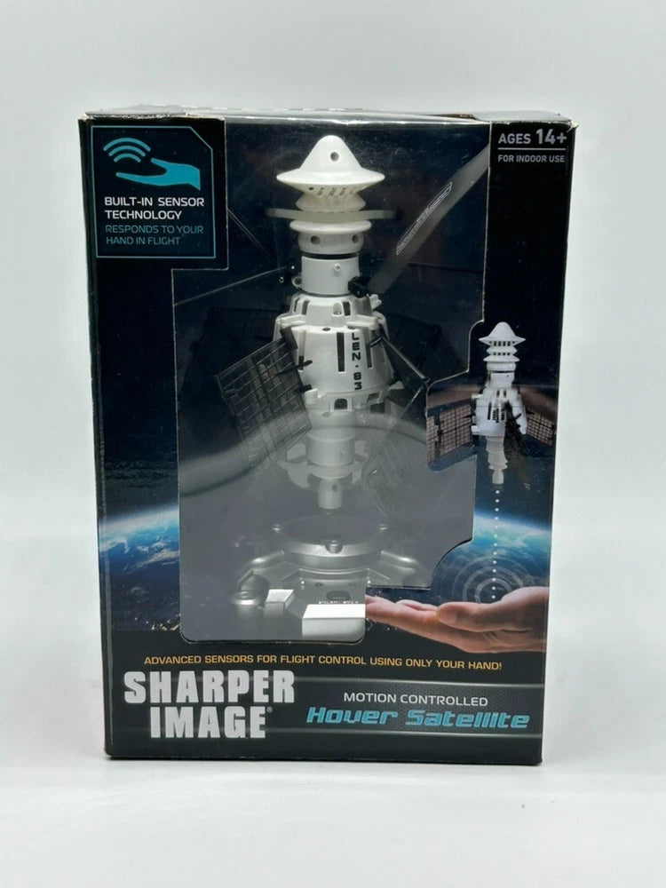 Motion-controlled robotic satellite drone in retail box, built-in sensor technology