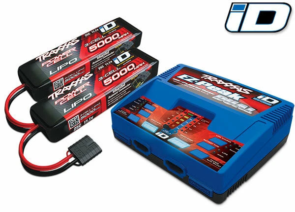 Fits TRAXXAS 2990 EZ-PEAK DUAL CHARGER W/ TWO 5000MAH 25C 3S ID LIPO BATTERIES Battery
