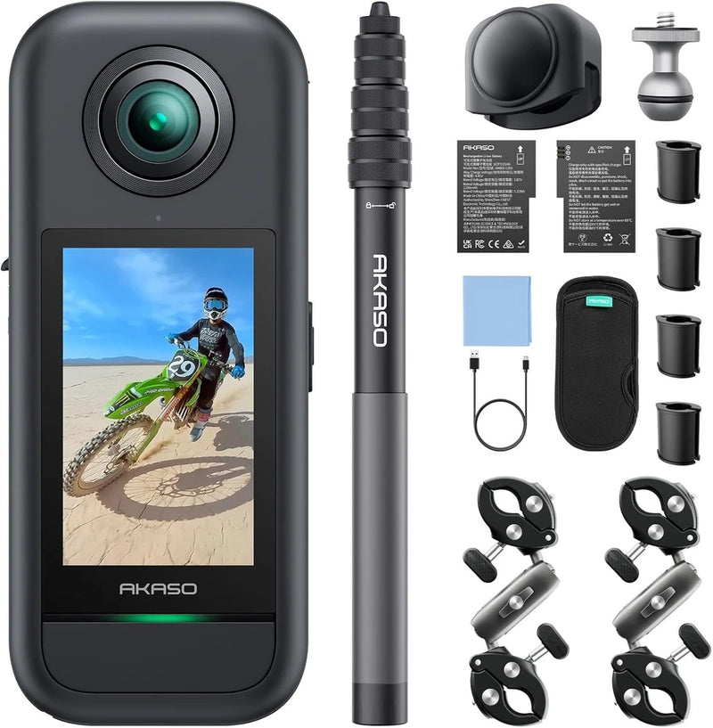 360 Camera Motorcycle Combo 360?? Action Camera with 5.7K 360?? Video 72MP Photo