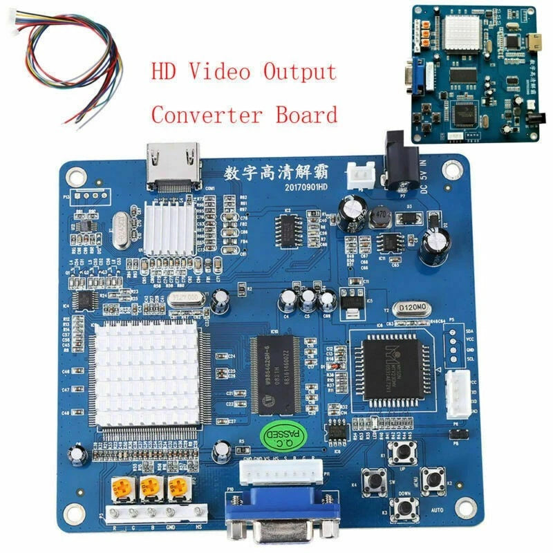 Blue VGA/RGB/CGA/EGA/YUV TO / Video Output Converter Board HD for Arcade 5V/2A