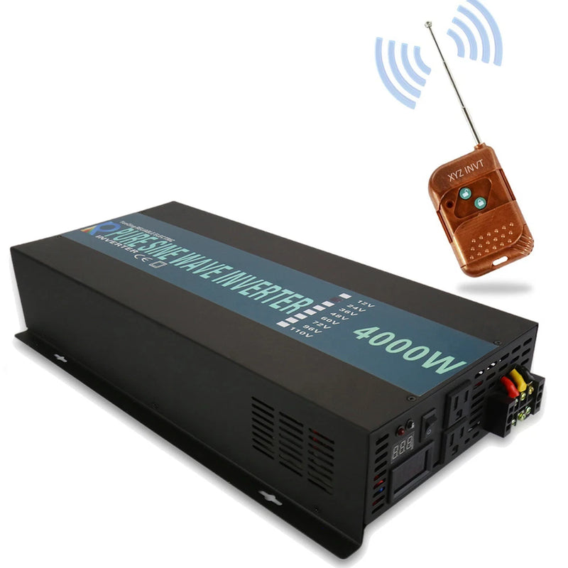 4000W 96VDC to 120VAC Pure Sine Wave Power Inverter Solar Motorhome Remote