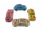 4PC Set: 2.5" Kinsmart 1967 VW Beetle Pastel Decal Diecast Model Toy Car 1:64