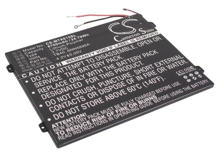 Battery for Motorola MZ615,MZ616,MZ617,Xoom 2 10.1,L-L-L DC110510,SNN5896A,TB40 Battery