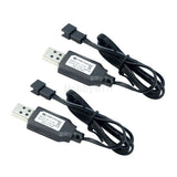 2pcs 7.4V LiPo Li-Ion Battery USB Charger 800mA SM3P Nor Plug for RC Car Boat