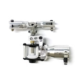 Metal tail rotor assembly for RC helicopter, silver aluminum housing and linkage parts