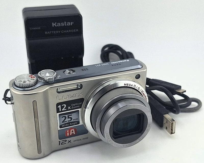 Vtg Lumix DMC-ZS1 10.1MP Digital Camera Tested w/ Battery USB & Charger