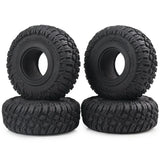 1.9 in RC rock crawler rubber tires, black, pair with deep tread