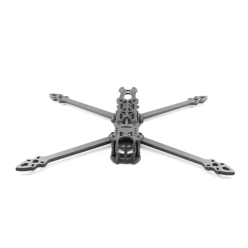 4-arm FPV quadcopter drone frame with central stack and mounting plate