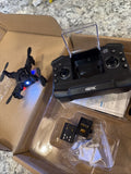 Folding pocket mini drone with remote controller and spare parts in clear bag