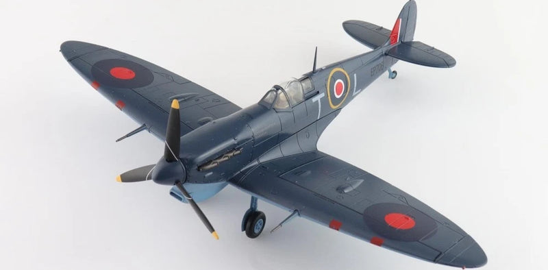 Spitfire Mk.Vb scale fighter model, dark blue with roundel decals and propeller