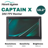 Hawkeye Captain X 3IN1 FPV Monitor 1000LUX 240CH HDMI DVR 1024*600 Display