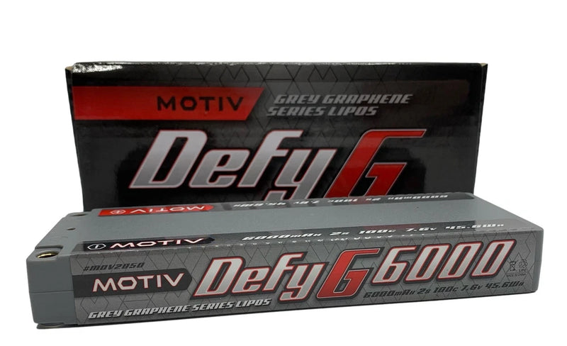 Motiv Defy Grey Graphene 6000mah 2s 7.6v Ultra Low Profile Lipo Battery MOV2050