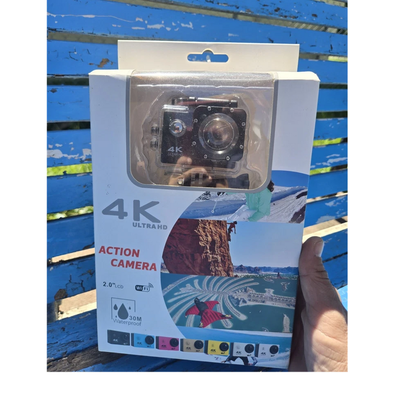 4K Ultra HD Action Camera 16MP 2" LCD Wi-Fi Waterproof USB Black