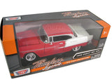 MotorMax 1955 Chevy Bel Air Red And White 1:24 Diecast Model NEW IN BOX