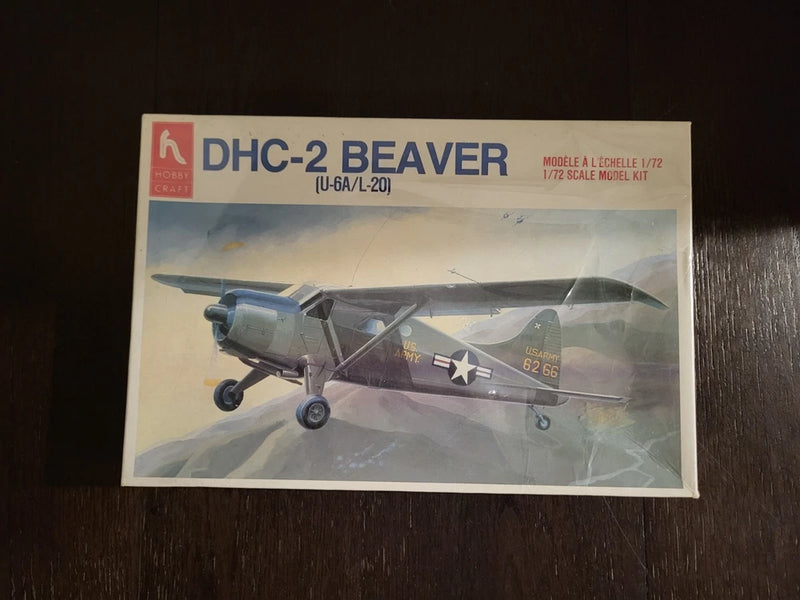 DHC-2 Beaver 1/72 scale model plane kit box, sealed in clear plastic