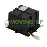 Black battery back up module with wiring and white connector plug